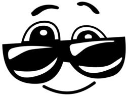 comic cool emoticon face sunglasses drawing