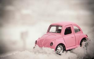 Postcard Gift Valentine car pink