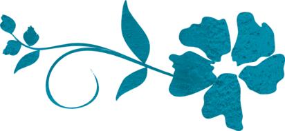 textured blue flower with swirl