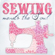 sewing collage art sign drawing