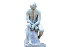 isolated stone statue carving