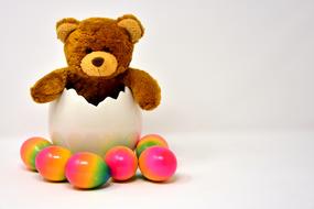 Easter Ceramic Eggshell and bear toy