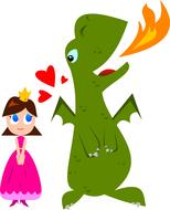 cartoon dragon and girl