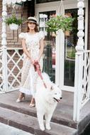 Girl and Dog near entrance