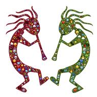kokopelli trickster symbol spirit people drawing