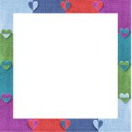fabric hearts two tone frame drawing