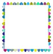 decorative border, colorful hearts