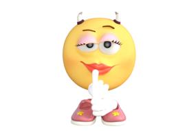funny emoticon on white background
