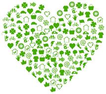 ecological heart green drawing