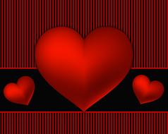 red hearts on black and red background