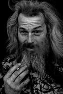 Homeless Smoker black and white