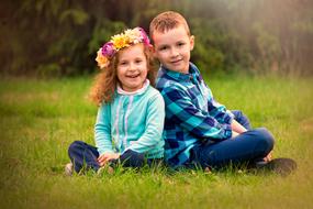 Child on grass Lawn