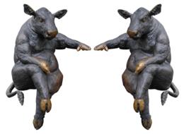 two Cows dancing, render