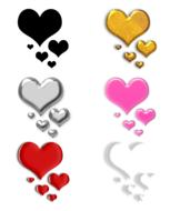 multicolored hearts on white background