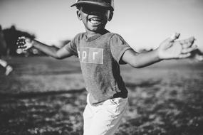 happy african child boy outdoor