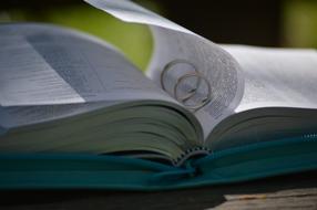 Wedding Rings in open book