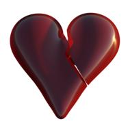 red broken heart, 3d render