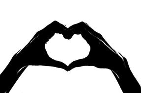 Silhouette of Heart Hand