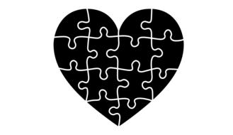 heart shaped puzzle drawing