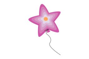party balloon celebration star drawing