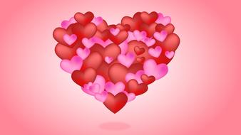 pink background with bunch of hearts