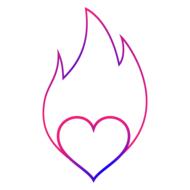 clipart of heart flame logo
