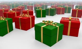 Present Package Gift red green