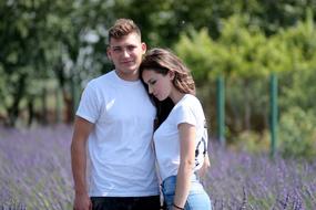 Couple at Lavender field