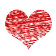 red heart love marriage drawing