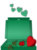 clipart of heart decoration and pizza box