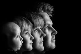 monochrome photo of Composing Family Cohesion faces