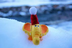 Winter Santa Hat elephant drawing