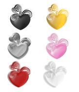 six glossy colorful hearts