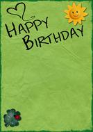 green Birthday Background Card