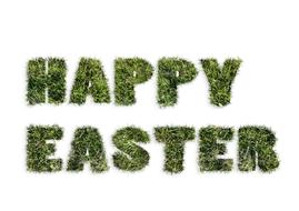 happy easter grass text
