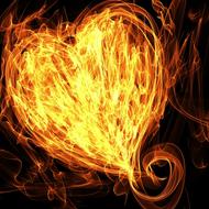 love heart icons fire