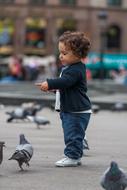 Baby and Pigeons