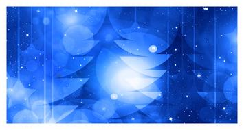 christmas trees, blue silhouettes
