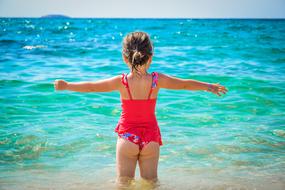 Girl sea happy