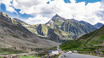 panoramic view of the mountain road in Jalkhad