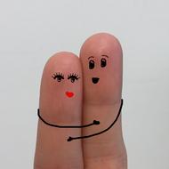 couple in love, finger art