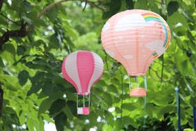 Balloon Pink and green trees