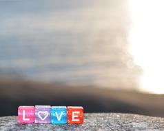 Love blocks Background grey