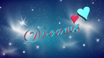dream text word hearts
