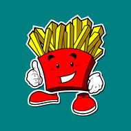 mascot cartoon fries