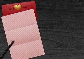 pink paper for a romantic message