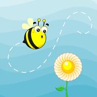 clipart of mascot bee and flower