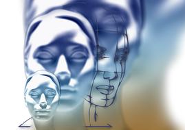 blind display dummy faces, digital art
