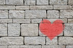 Heart drawing on Stones Wall