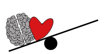heart and mind on a swing as symbols in psychology